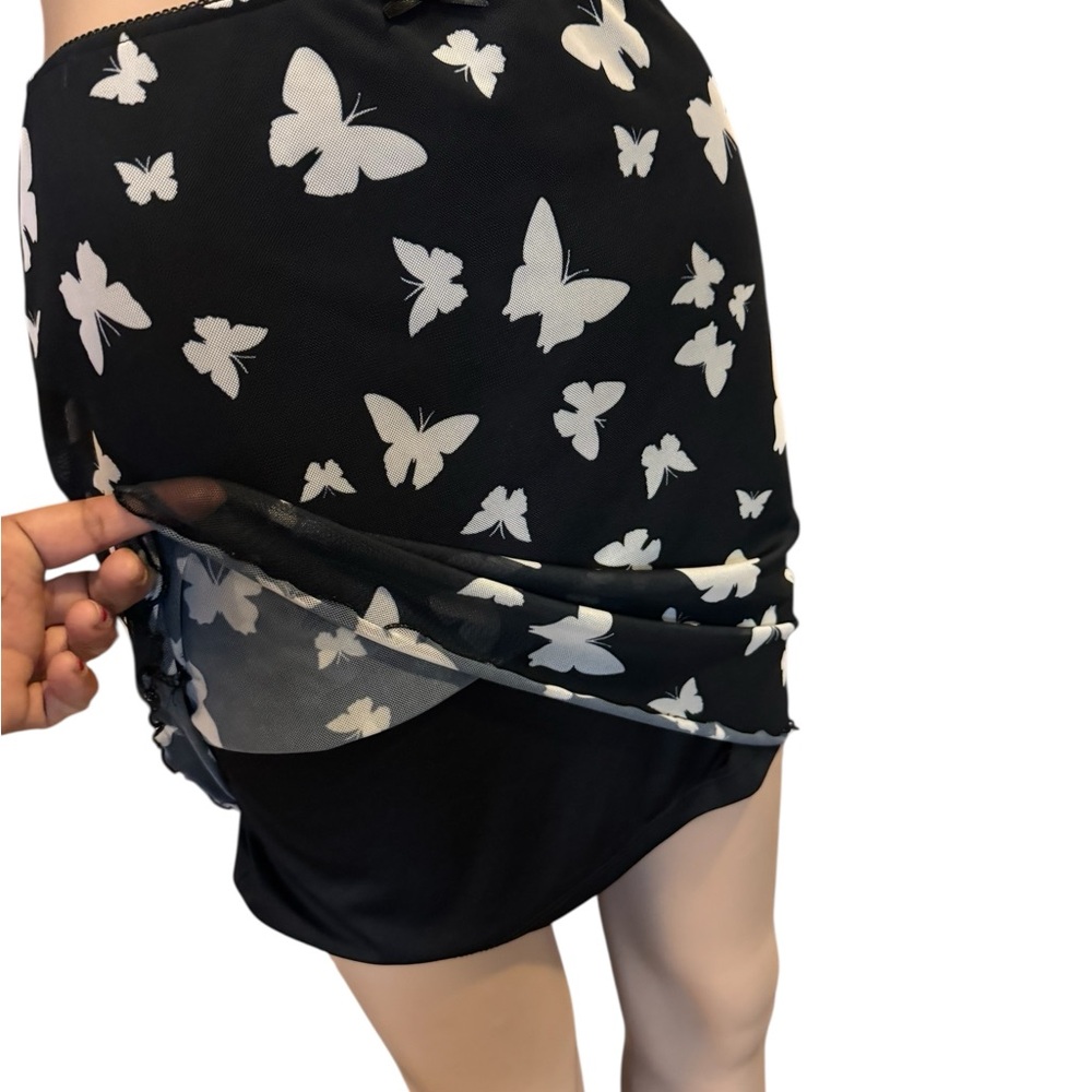 Wild Fable Womens Black Butterfly Mesh Mini Skirt, Size S - Picture 5 of 11